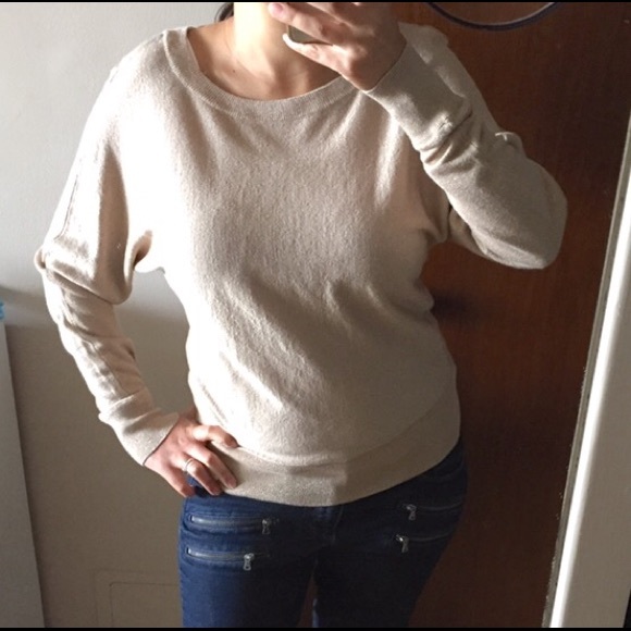 INC metallic gold scoop neck dolman sweater - Picture 1 of 3